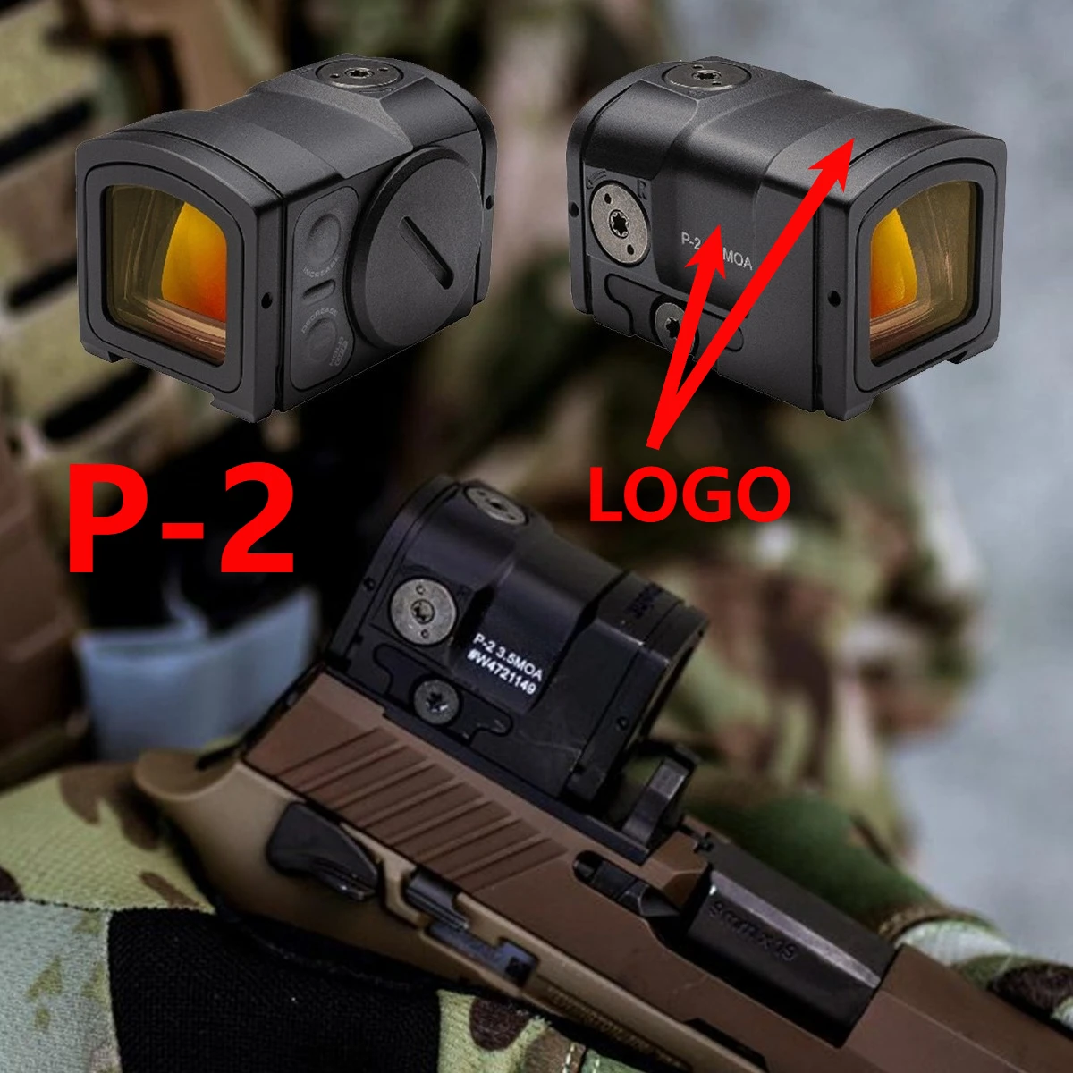 

ACR P-2 Red Dot Sights Optic Reflex Hunting Sight Holographic Rifle Scope Glock Sight Fully Enclosed Collimator 20mm Rail