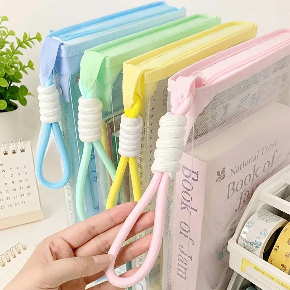 A4 File Bag Large-capacity Textbook Transparent Storage Zipper Student Hand-held Thickened Waterproof Storage Bag for Textbooks image 3