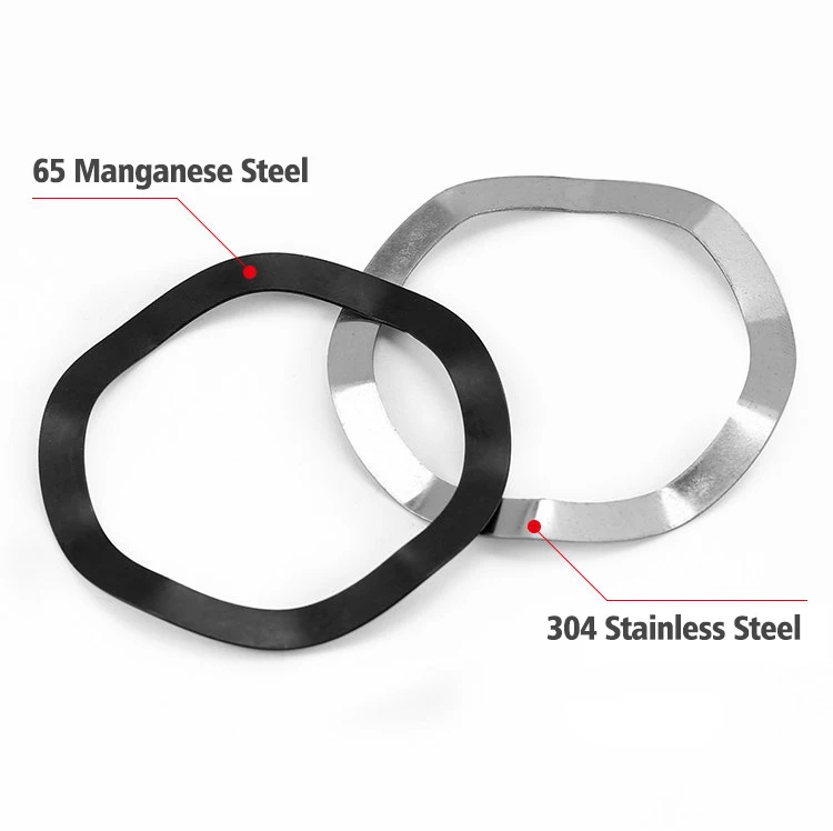 304 Stainless Steel & 65Mn Wave Spring Washer Set Metric M3-M118 Multiple Sizes for Mechanical Assembly