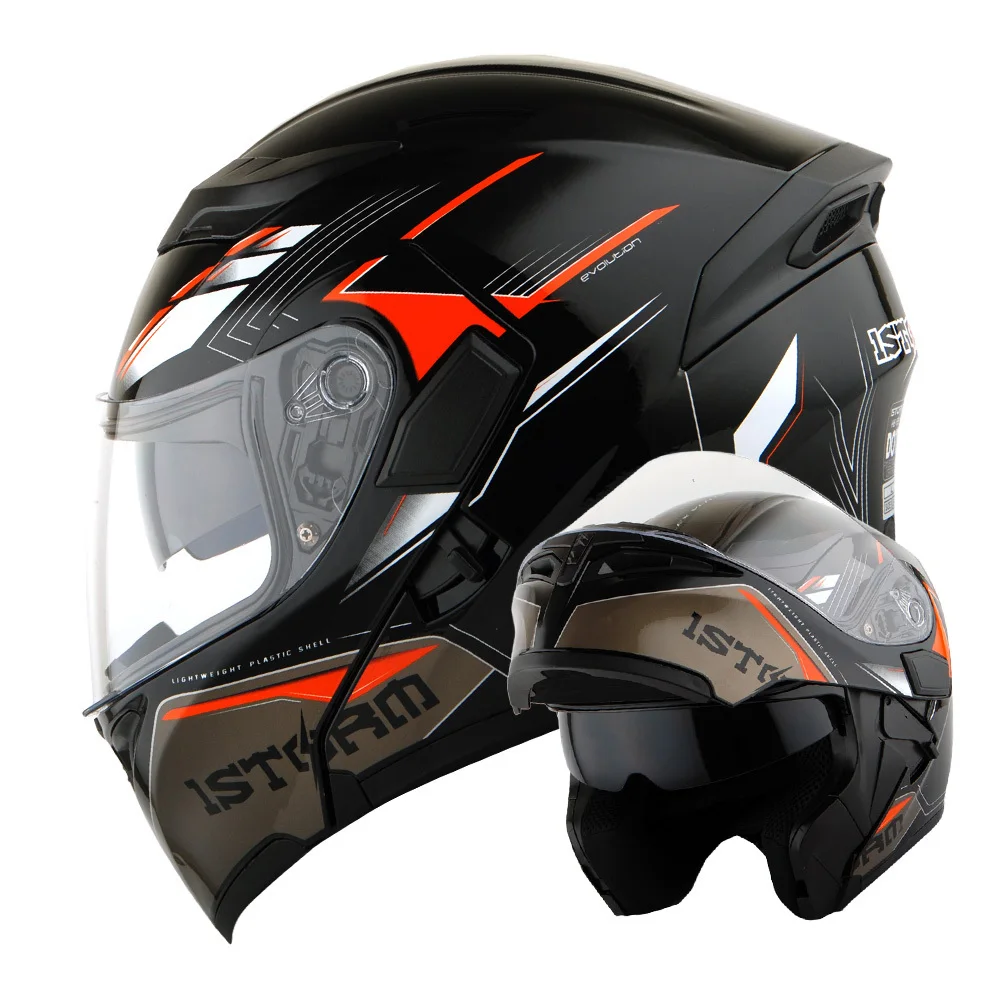 

MOTORCYCLE MODULAR FULL FACE HELMET FLIP UP DUAL VISOR HELMET