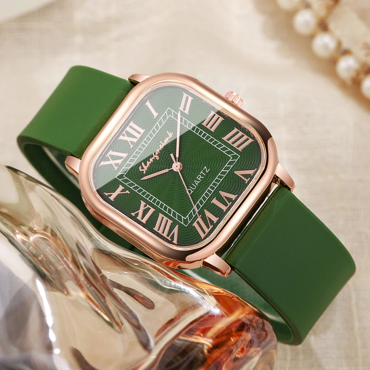 Fashion Square Women Watches Casual Silicone Band Roma Dial Quartz Wristwatch For Ladies Clock Reloj Mujer image 5