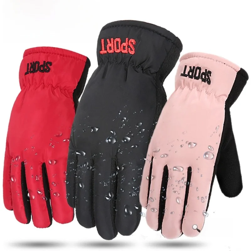 

Зимние велосипедные перчатки унисекс для активного отдыха, катания на лыжах и мотоциклах, теплосберегающие, ветрозащитные, черные, хлопковые, термоперчатки