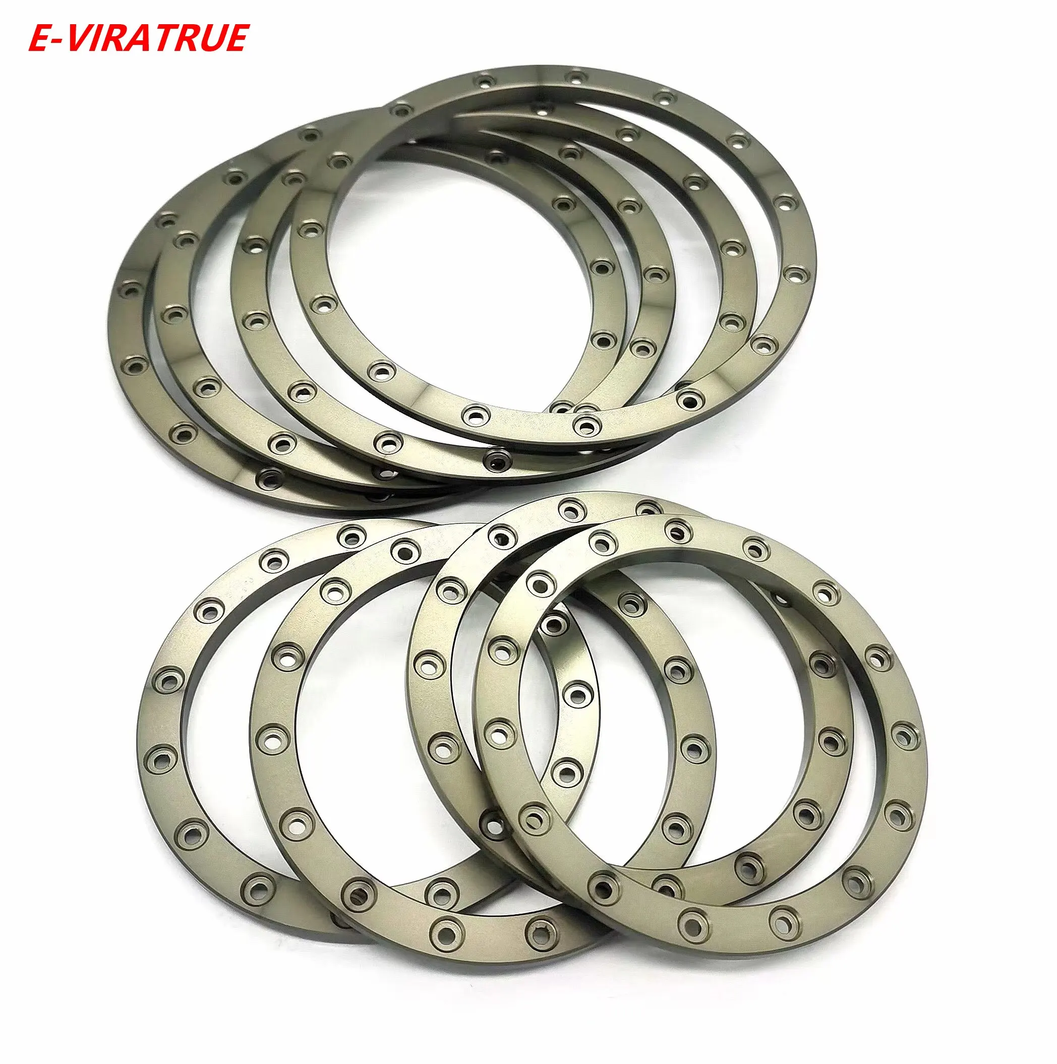 E-VIRATRUE Hard Anodized Aluminum Inner&Outer Lock Ring For Losi Super BAJA REY 1/6 8pcs