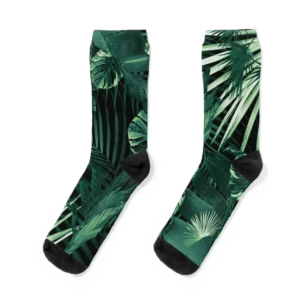 Tropical Jungle Leaves Night Siesta #1 #tropical #decor #art Socks gym cycling essential Luxury Woman Socks Men's