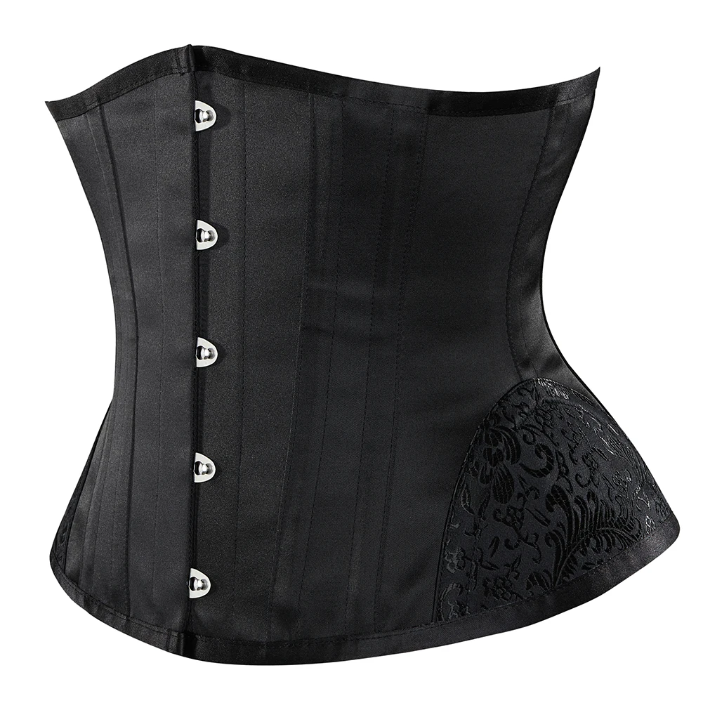 5 Buttons Vintage Underbust Corset Women Waist Cinchers 14 Steel Boned Bustiers Short Corsets Back Support Slender Waist Sheaths