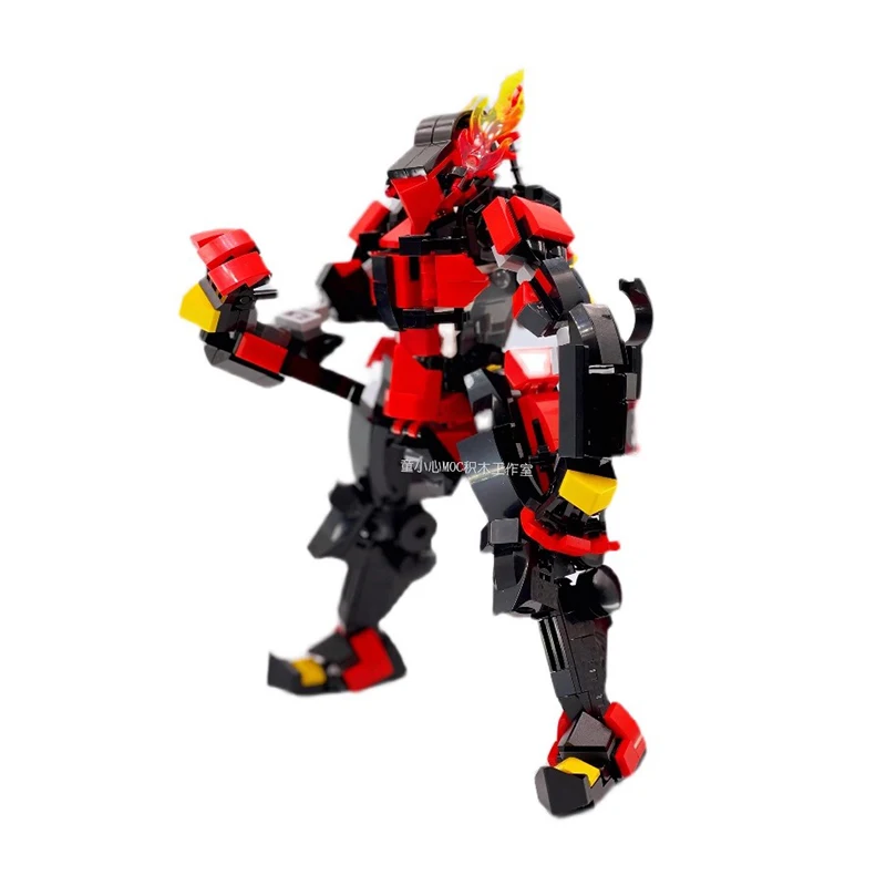 MOC Mecha Series Red Building Block Robot DIY Model Puzzle Collection Experts Brick Toys Education for Children Birthday Gifts