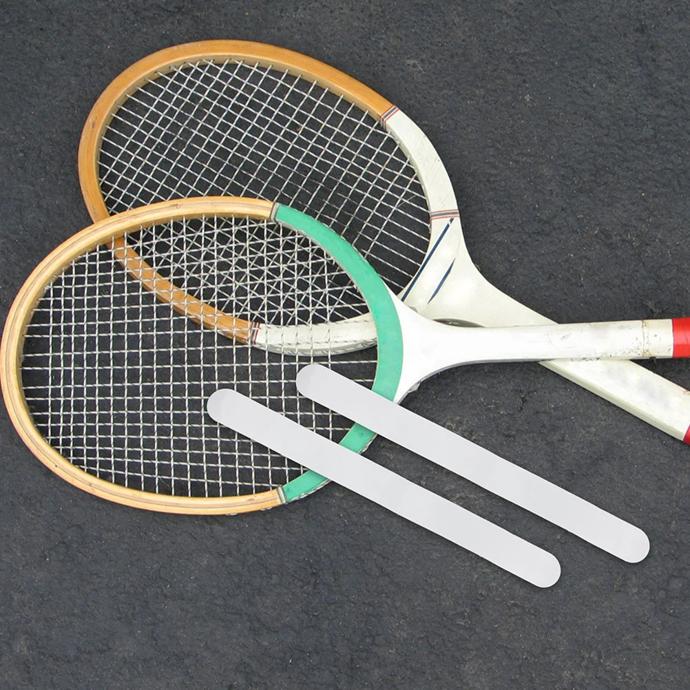 

2 Pcs Sports Tape Tennis Racket Head Sticker Transparent Racquet White Frame Protective