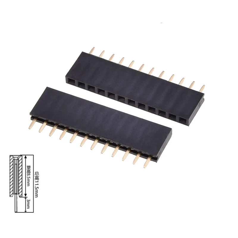 10Pcs Single Row Pin Header Female Connector for PCB