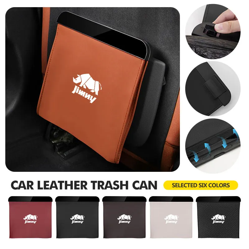 Мусорный бак для автомобильного сиденья, кожаный ящик для хранения мусора, аксессуары для Suzuki Jimny jb32 jb23 jb64 jb43 jb53 jb74