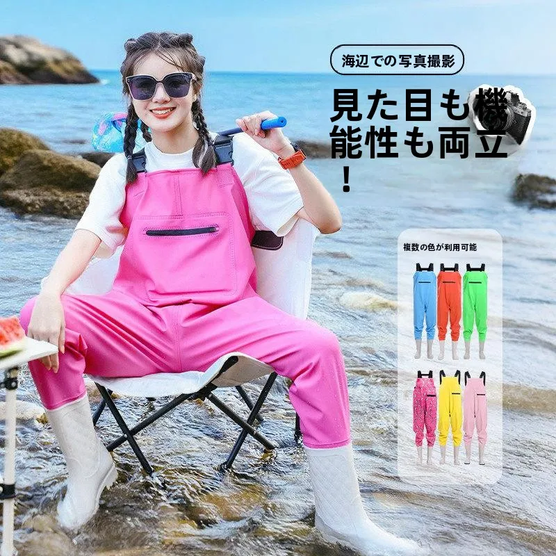 women's-beach-wading-water-shoes-overall-seafood-gathering-equipment-adult-waterproof-lower-body-suit-water-fork-shoes