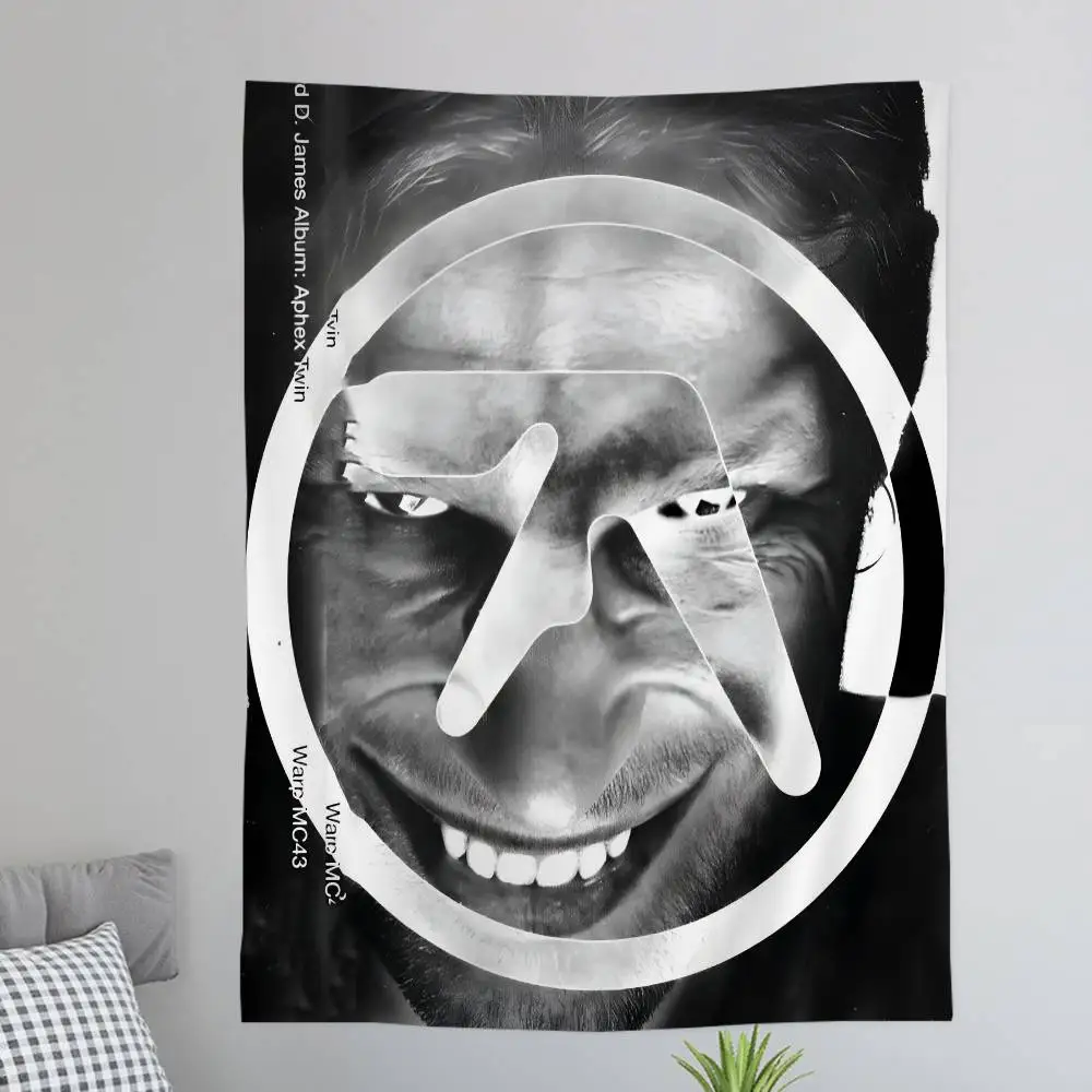 Dj A-Aphex T-Twins Anime Tapestry Hippie Flower Wall Carpets Dorm Decor Wall Hanging Home Decor