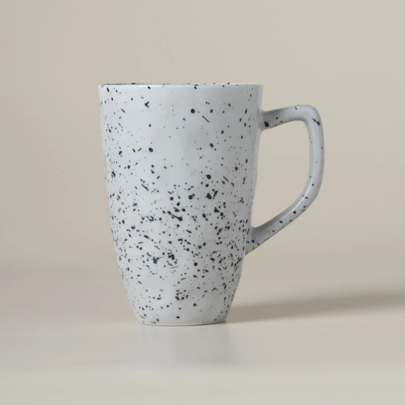 260ml Ink Splashing Mug Creative Coffee Milk Office Water Cup Home Ceramic Hospitality Tea Drinking Mugs Black Dot Design