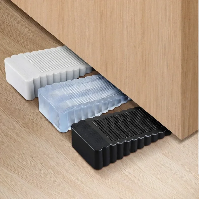 Rubber Silicone Anti Collision Safety Door Stopper Wedge Door Rear Retainer For Household Home Office Hardware Tools image 2