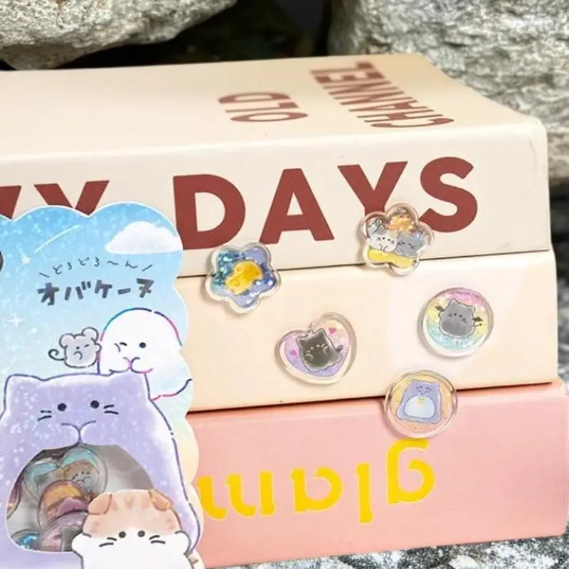 15 шт. блестящие 3D лазерные наклейки на чехол для телефона с животными в форме сердца Y2K наклейки