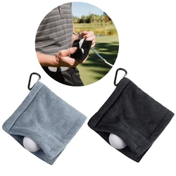 G92F Square Microfiber Golf Ball Cleaning Towel with Carabiner Hook Water Absorption