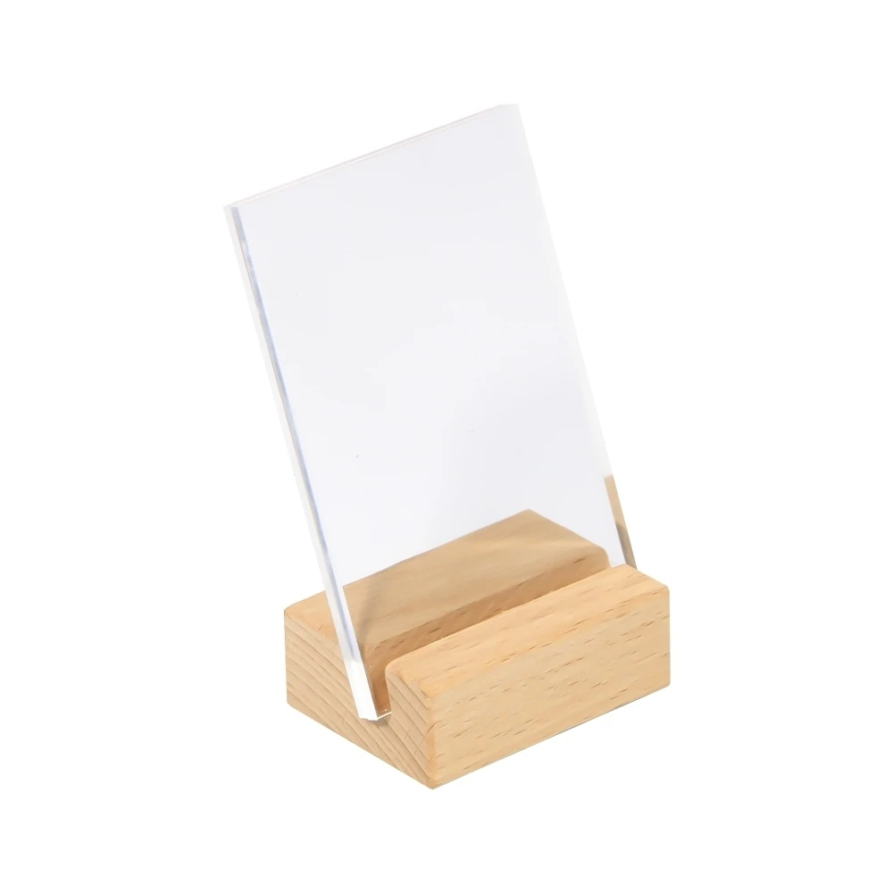 Wood Label Holder Card Holder Rack Poster Card Note Memo Price Tag Display Menu Stand Countertop Sign Clip Stand