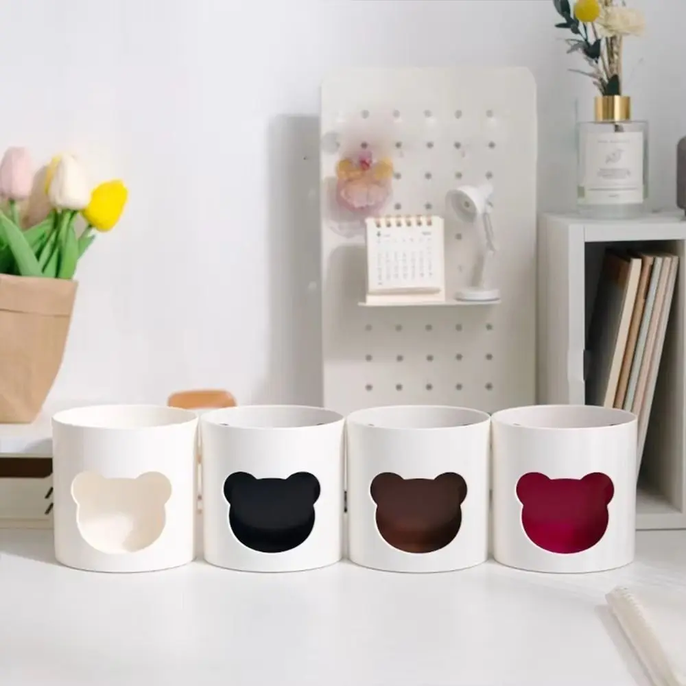 

Cute Desk Pen Holder Large Capacity Multifunctional Pencil Cup Pot Little Bear INS Style Desktop Storage Organizer