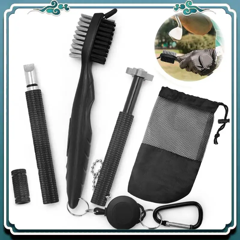 

Reliable 2X Golf Club Cleaner Kit, Retractable Golf Brush And 4 Golf Club Groove Sharpener For U & V-Grooves