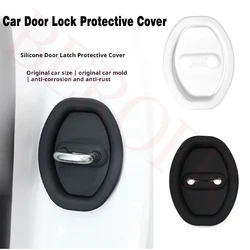 4pcs Car Door Mute Damping Cushion Silicone Door Lock Buckle Car Door Anti-collision Protective Cover Car Accessries Universal