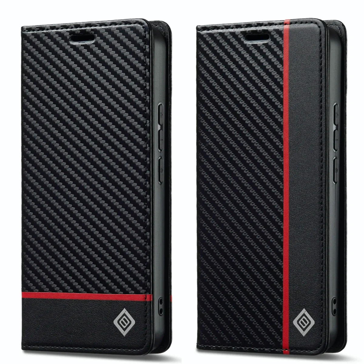 Luxuriöse Carbonfaser-Leder-Handyhülle für Xiaomi 17T 15T Pro 14T 13T 12T 11T Magnetische Flip-Kartenhülle Brieftasche Taschenbuch-Cover