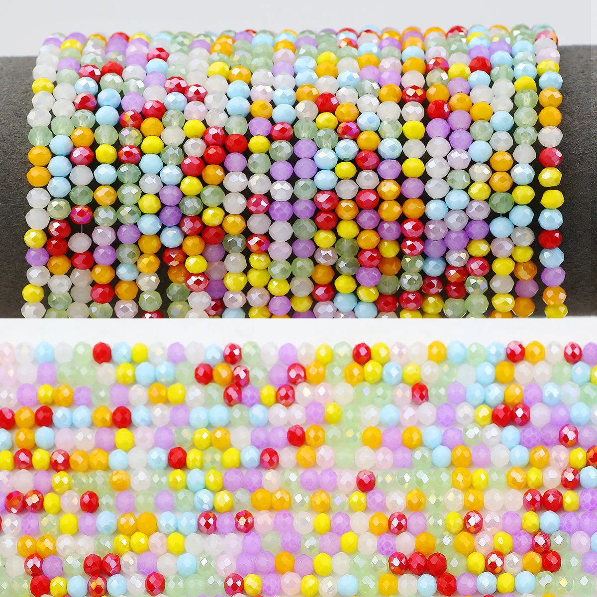 100/200/400pcs 4mm Colorful Crystal Glass Faceted Flat Round Loose Spacer Beads For Handmade Jewelry Making DIY Bracelet Earring