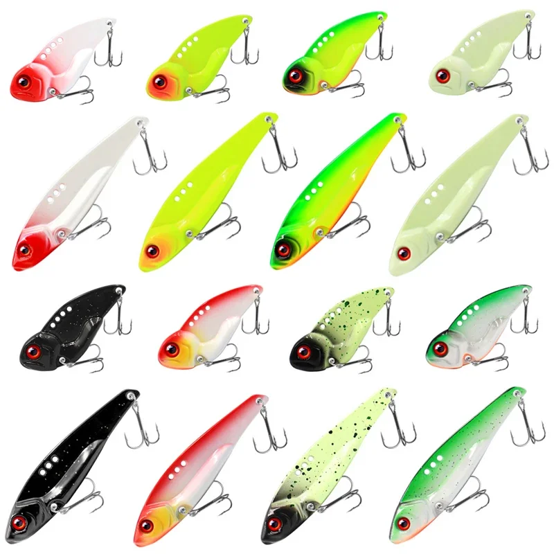 

1pc Metal Luminous Lures VIB Blade Lure 7g 3D Eyes Pencil Spoon Spinner Balancer Fishing Lure Hard Bait Fishing Tackle with Hook