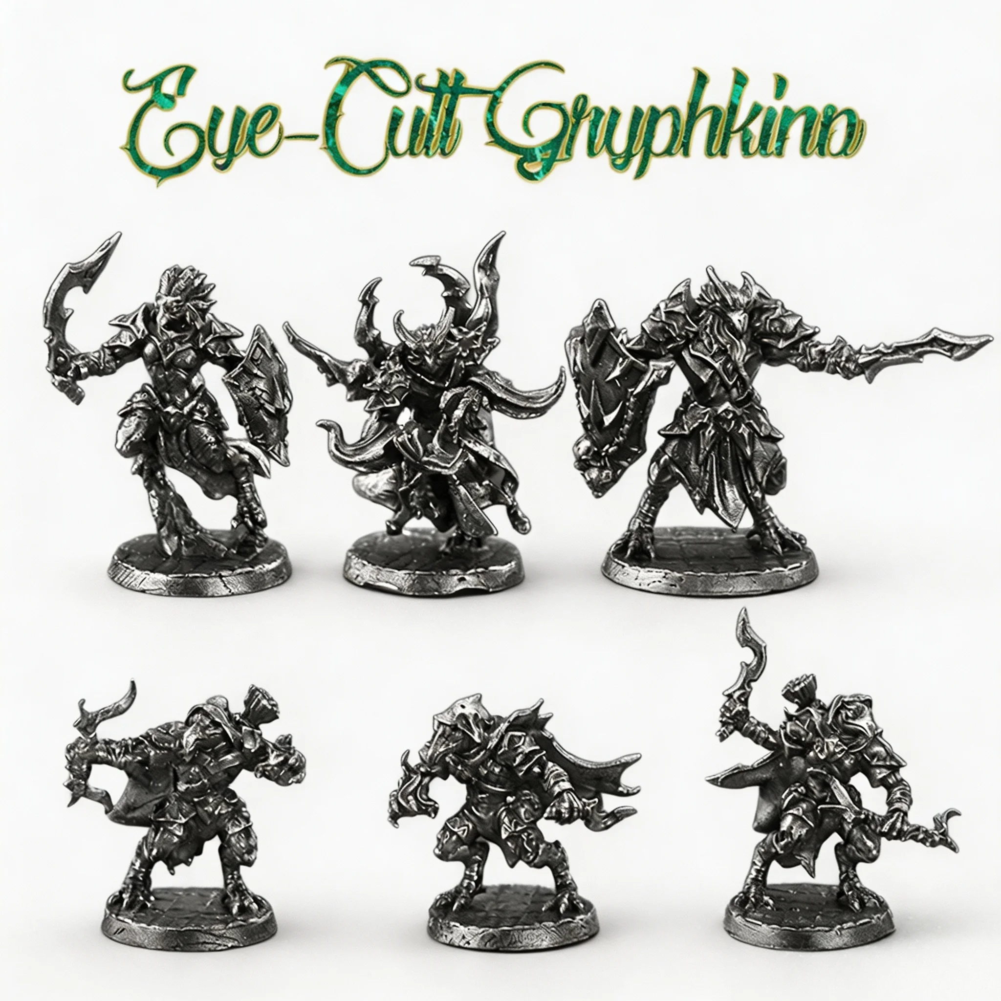 Metal Evil‑Eye Griffin Bird‑Man Warrior Miniature Wargame Figure Tabletop Game Chess Piece Ornament In‑Stock