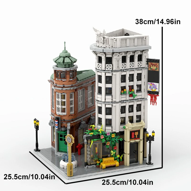 مجموعات مباني منزلية لبناء فلاتيرون، مجموعة نماذج مكعبات بناء وحدات معمارية لمتجر المدينة، مع هدية مكونة من 12 شخصية 4500 قطعة #6