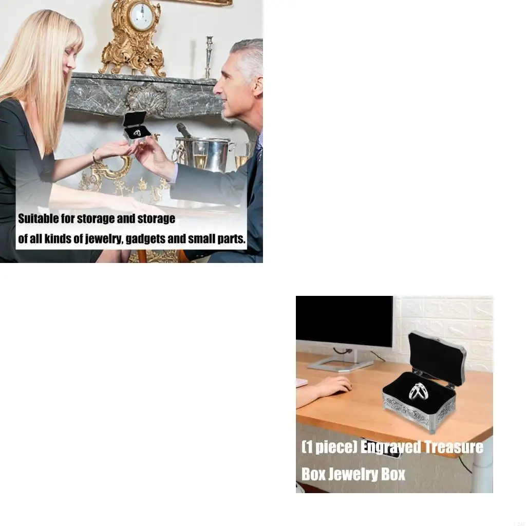 

Elegant Alloy Jewelry Box Storage Organizers For Earrings Necklaces