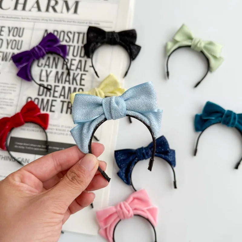 ミニ弓リボンヘッドバンドラブブ人形 DIY ドールハウスベルベットヘアフープ Mercerization 帽子人形アクセサリー複数の色