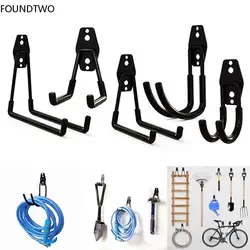 Metal Hook Garage Organizer Wall Mount Bicycle Hanger Hooks Wall Mount Anti-slip Storage Hook For Ladders Garden Tool with Screw