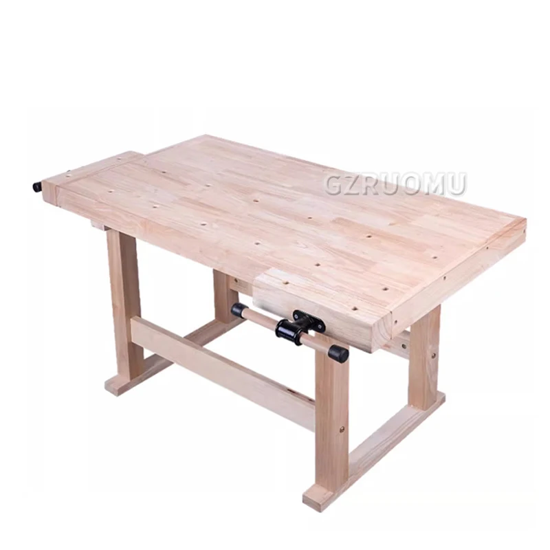 Multifunctional Woodworking Workbench Console Beech Wood Workbench Diy Manual Carpentry Solid Wood Table With Clamp Mgz-02