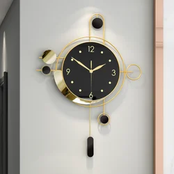 Modern Luxury Giant Wall Clock Modern Design Silent Gold Round Wall Clock Metal Wall Art Wall Clock for Living Room Home Decor