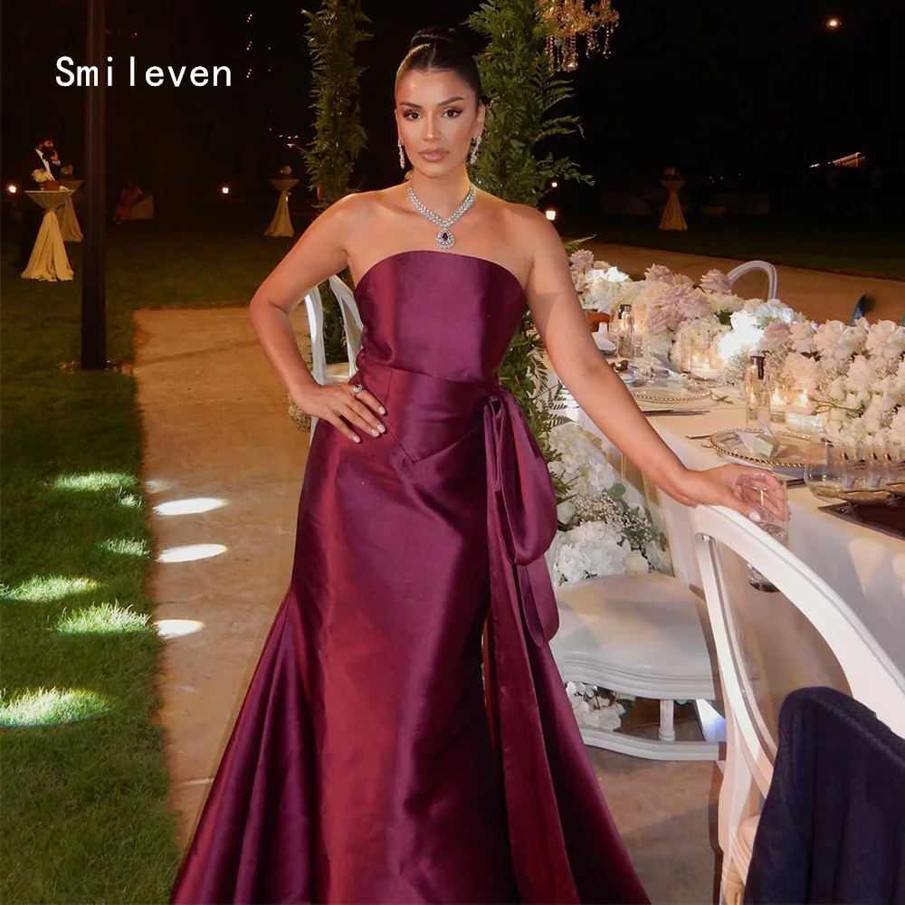 

Smileven Luxury Mermaid Prom Dress Waist Cinching Strapless Party Gowns Appliques Bow Occassion Dress Customized 2026