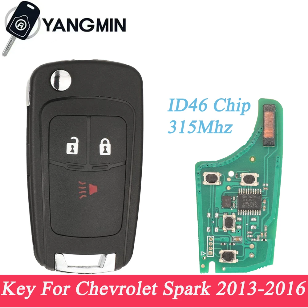 

315MHz ID46 Flip Folding Remote Control Car Key For Chevrolet Spark 2013 2014 2015 2016 Key Fob Replacement key shell