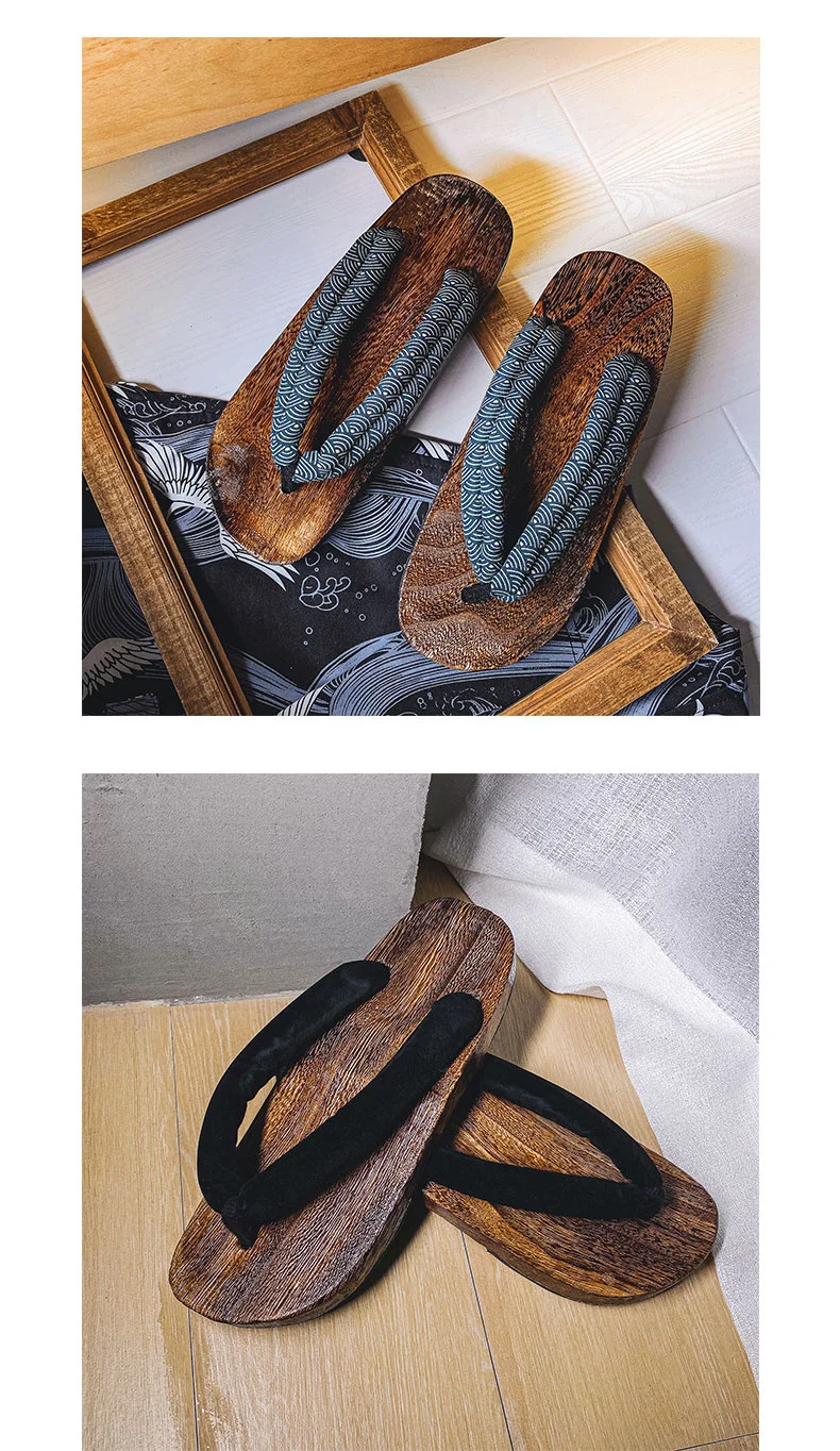 Herren-Slipper, 2022, neue japanische Fischgräten-Hausschuhe, Holz-Clogs, Geta-Flip-Flops, rutschfest, im Sommer, Cos-Schuhe – Detail 11