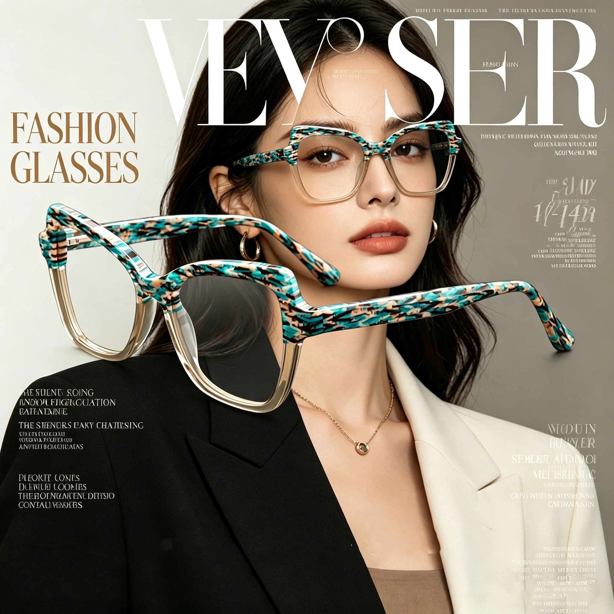 

Retro Floral Cat Eye Glasses Frame Women Light Luxury Personalized Optical Eyeglass Frame Fashion Trendy Ladies Spectacle Frame
