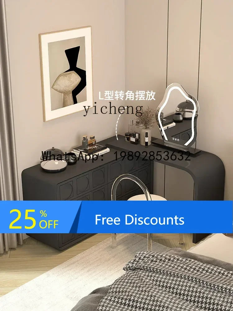 

all solid wood medieval wabi-sabi wind black paint dresser chest cabinet integrated makeup table