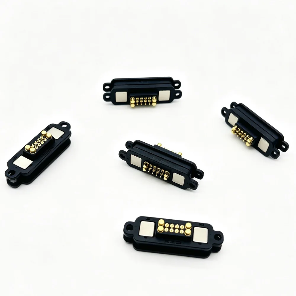 1Sets 10A 12Pin With Ear DC Magnetic Spring-Loaded Pogo Pin Connectors Male Female Spring Loaded DC Power Socket Electronics