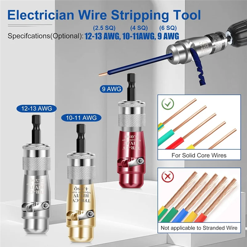 

Wire Stripping And Twisting Tool,Electric Wire Stripper,Wire Twister Tool For Drill With 25PCS Wire Connectors Nuts Easy Install