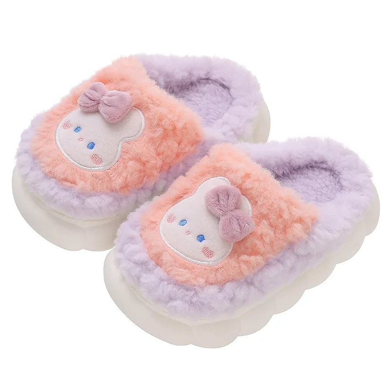 Children Home Shoes Cashmere Cotton Slippers Baby Boy Warm Shoes Girls Slippers Indoor Autumn Winter Shoes Cotton-padded Shoes