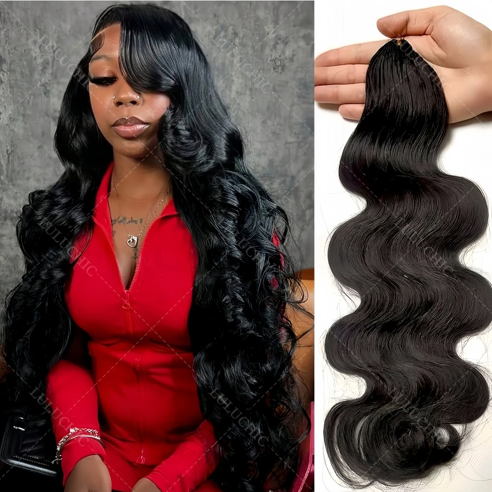 

Натуральные волосы для наращивания Body Wave, высококачественные, с предварительно привязанными петлями, улучшенная невидимая нить, легкие, необработанные, с эффектом перьев, для крючкового наращивания.