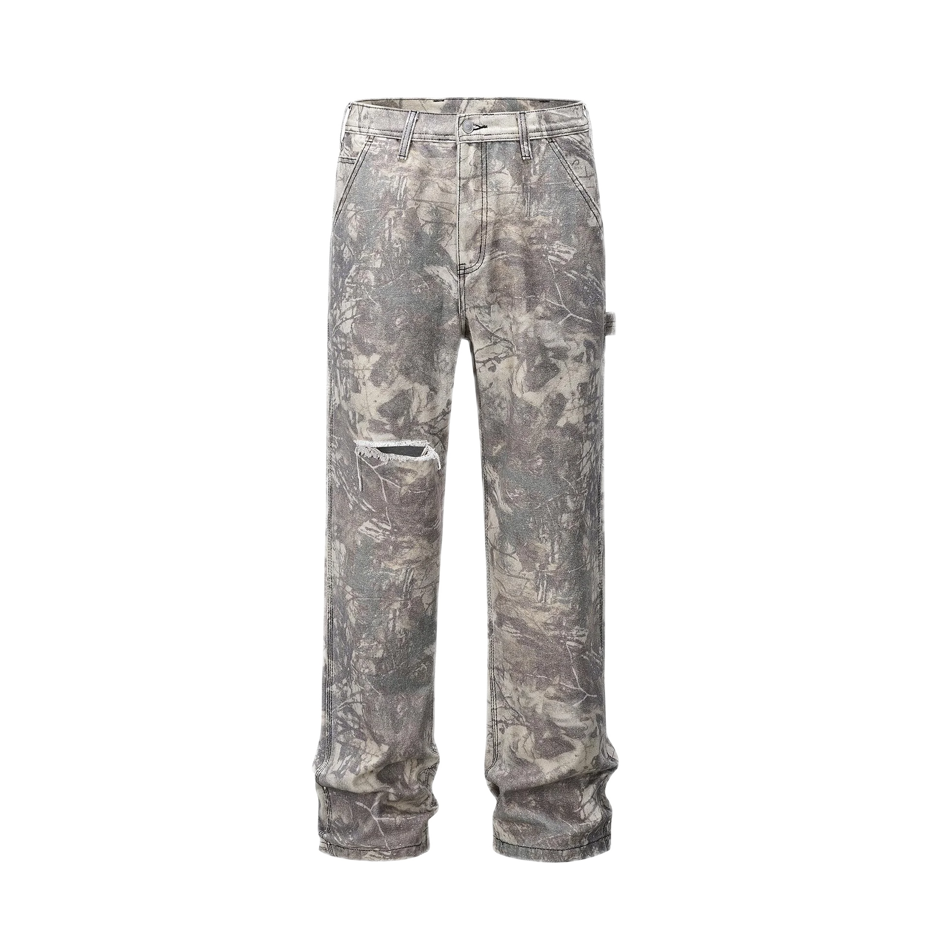 MAQVOB High Quality Wholesale Men Camoflage Vintage Trousers High Street Wear Acid Wash Luxury Men Pants