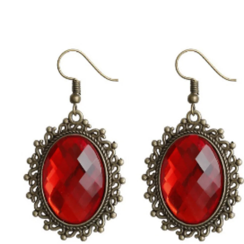 Halloween Retro Mode Metall große Juwel Anhänger Ohrringe Ohr Pin Spitze Rand Ohrringe