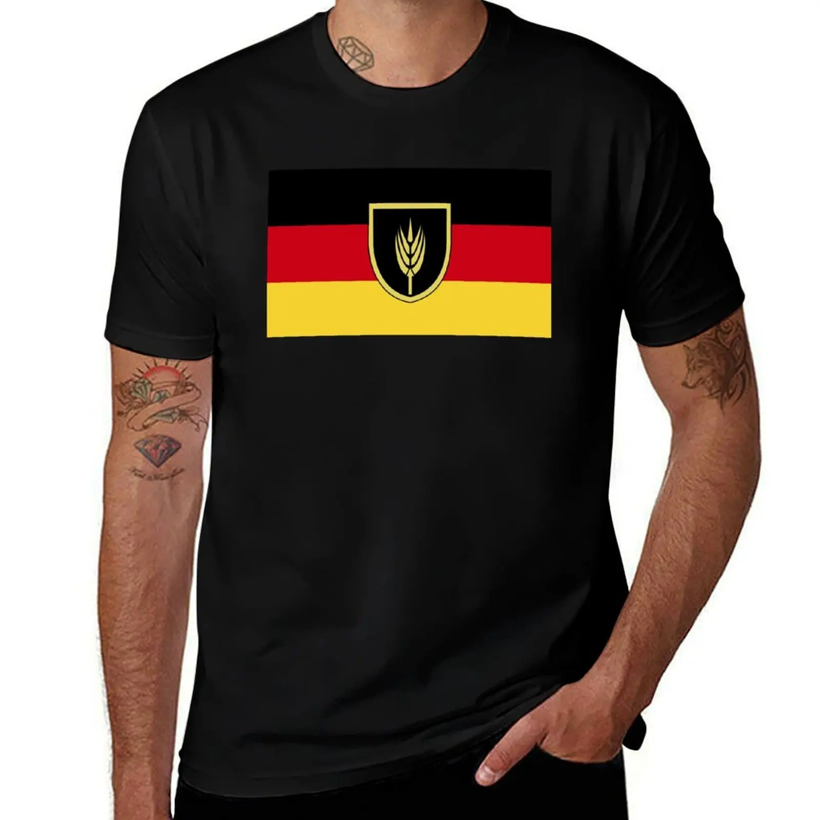 Flag of Volga Germans T-Shirt Classic Print Short Sleeve Shirt