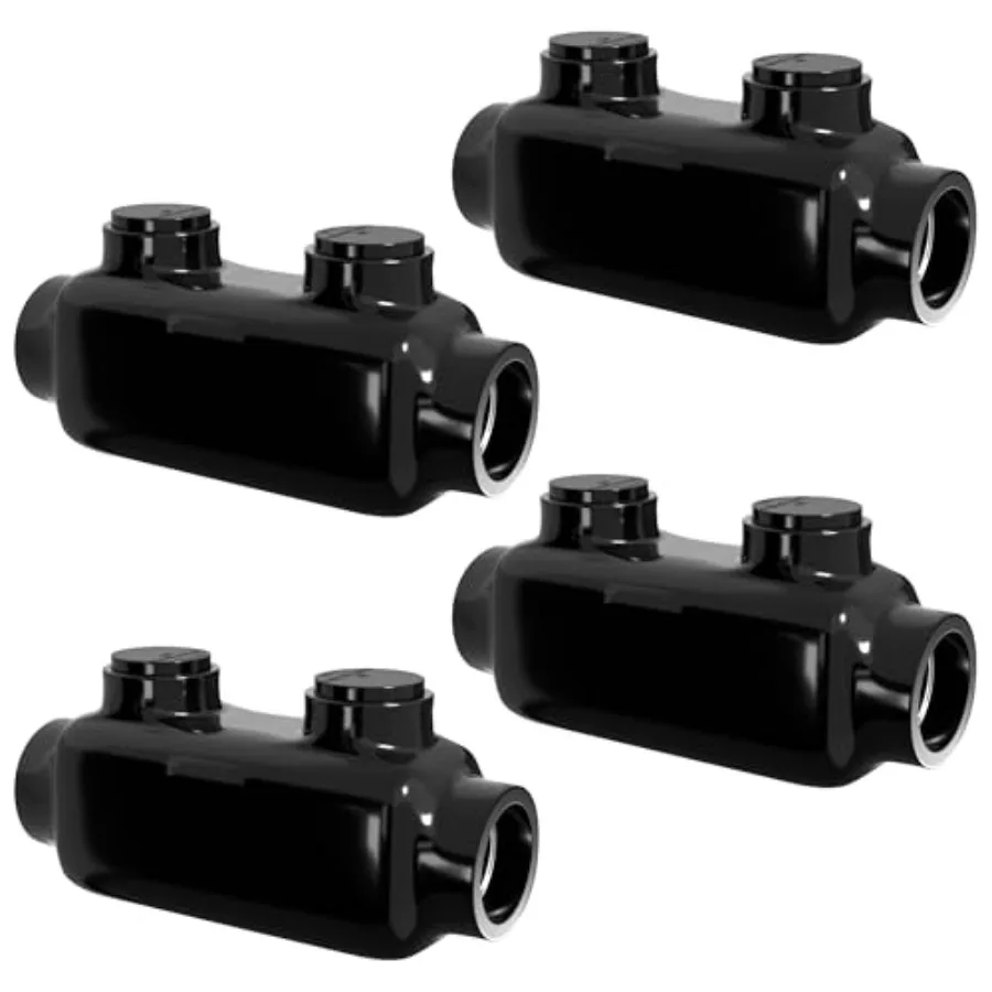 

Insulated Wire Connector Inline Black Splice for 250-6 Wire Range Lugs with 5/6 Hex Screw, Pre-Filled with Oxide Inhibitor - Wi