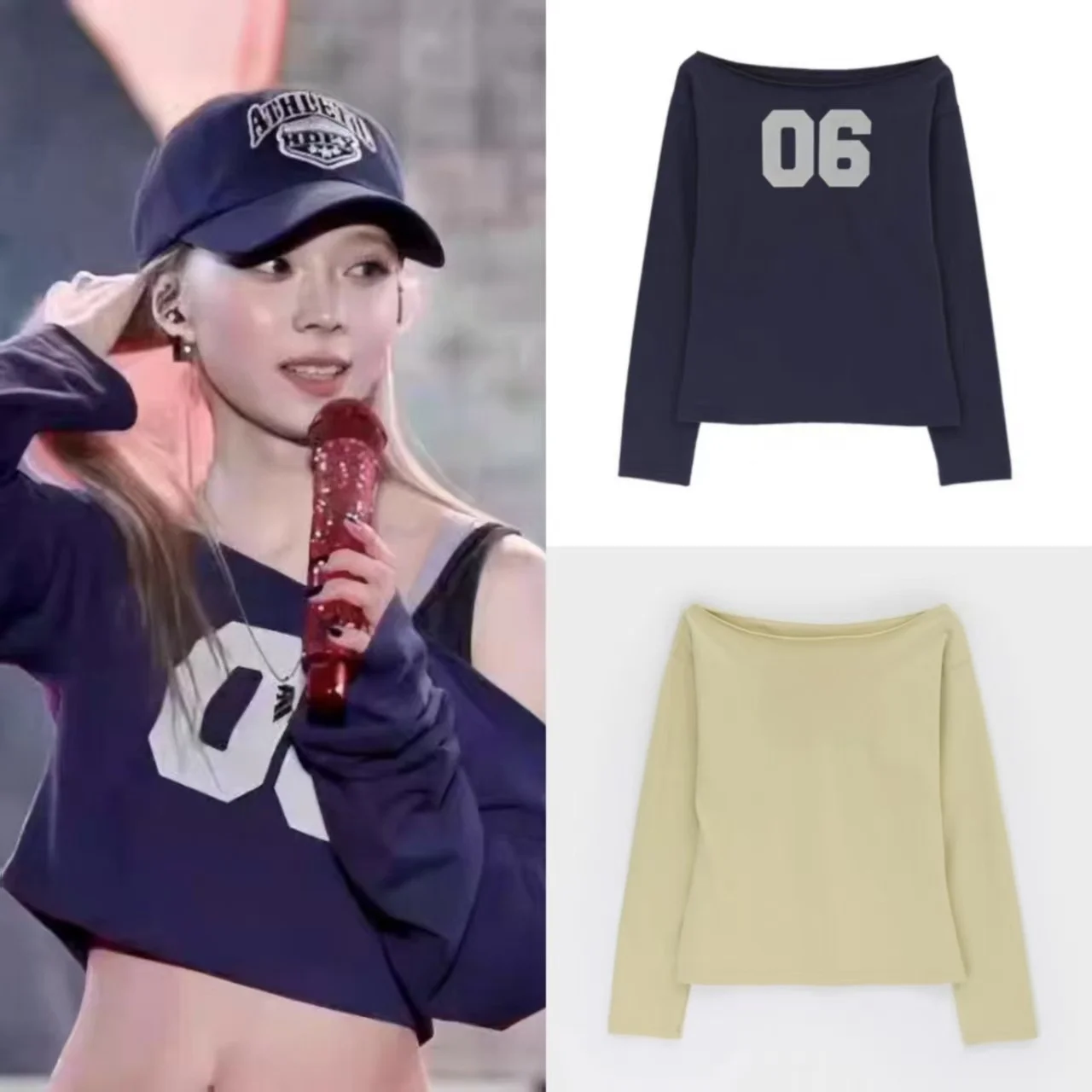 

Long Sve One oulder Digital Print T-irt Loose Fit Gold Print Casual Women's Top Spring Faion 2025