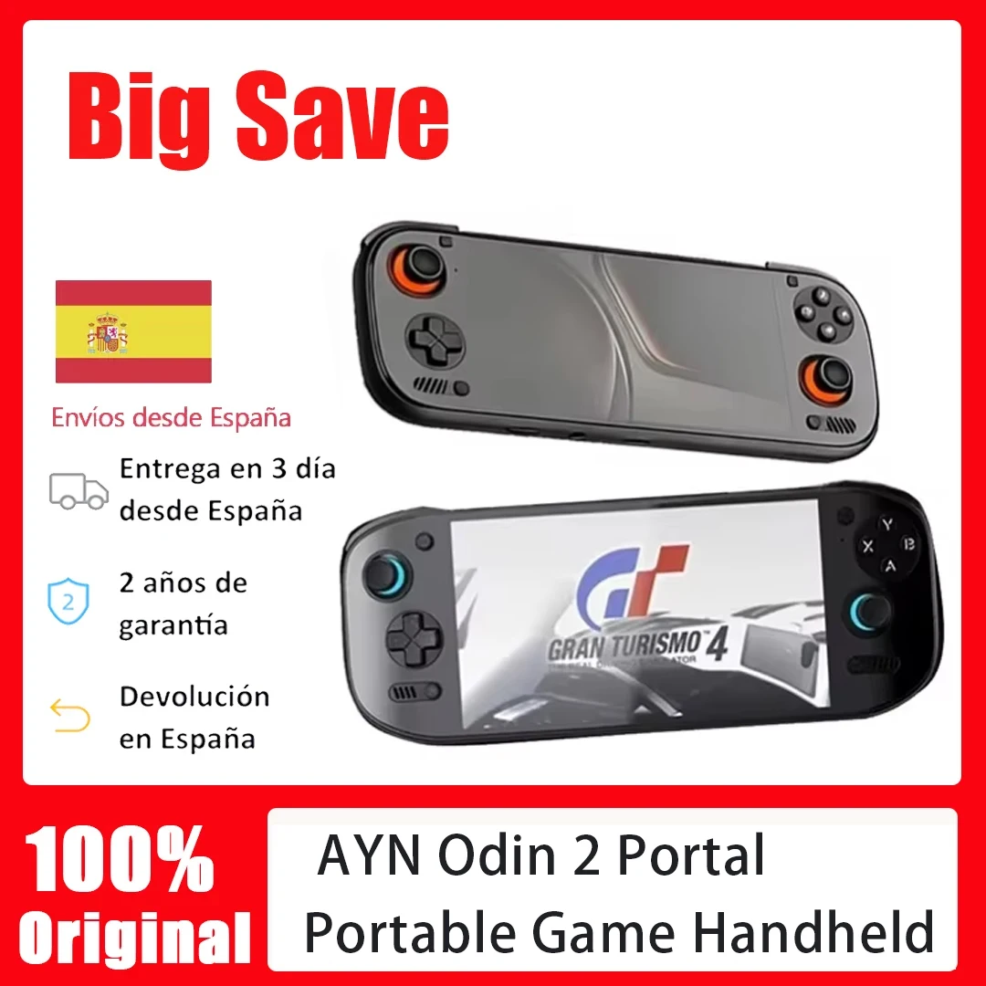 Ayn Odin 2 Portal/3, console portatile per videogiochi, schermo HD da 7 pollici, batteria da 8000 mAh, Wi-Fi, Bluetooth, lettore video per giochi retrò, ideale come regalo.