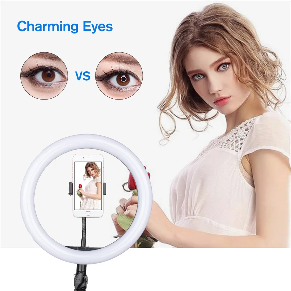 10インチLEDリングライト,自撮り写真,ビデオ撮影,写真,ライブビデオ用
