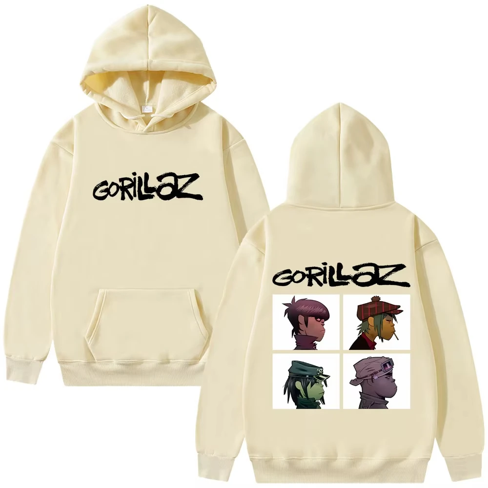 روك باند غوريلاز شيطان أيام ألبوم الجرافيك هوديي الرجال النساء الهيب هوب البديل خمر كنزة بمقاس كبير الذكور موضة هوديس